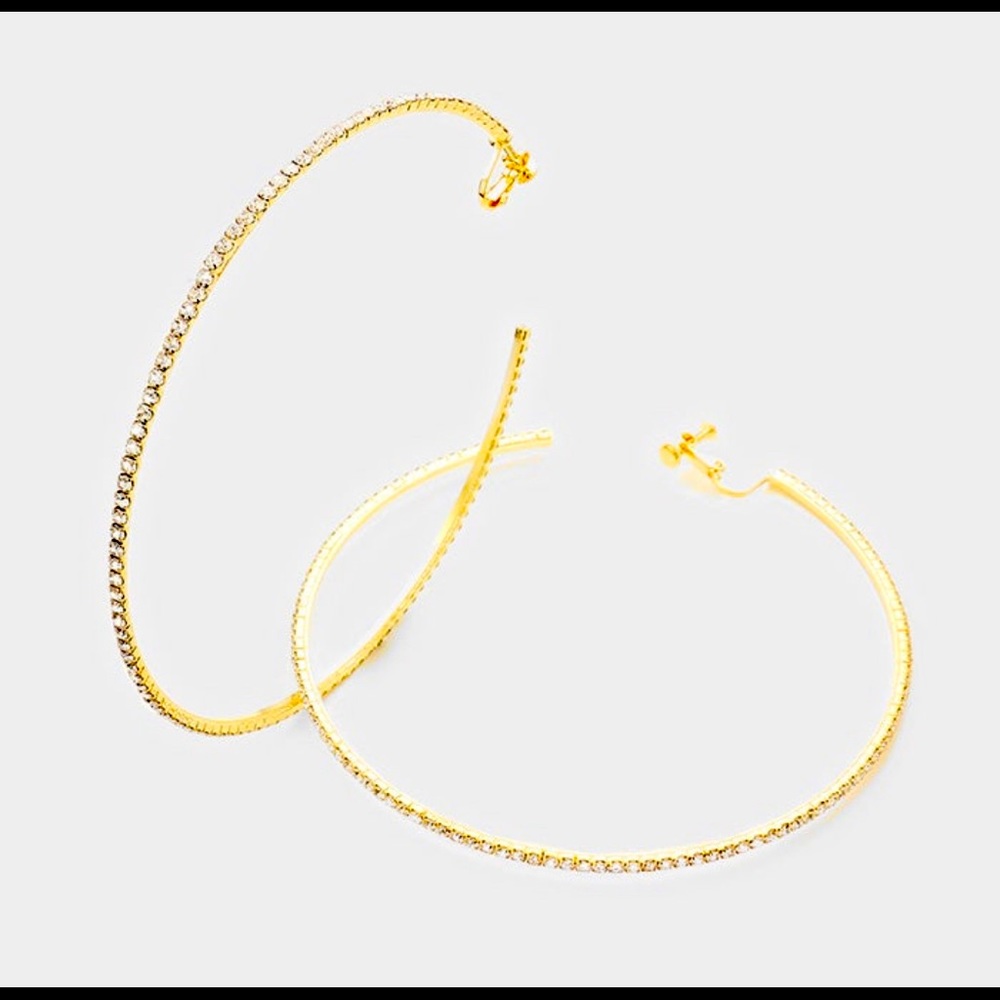 Oversized Rhinestone Hoops
